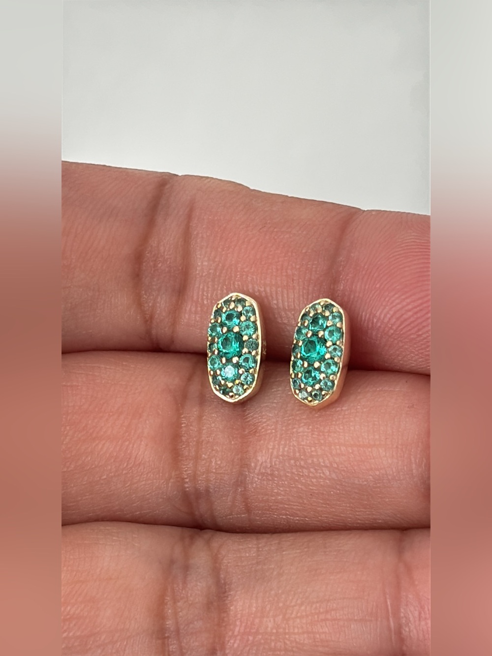 Kendra Scott Green Pavé Stud Earrings